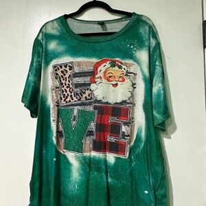 Green tye dye Christmas shirt